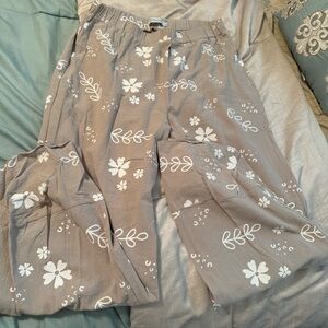 MISSLOOK tan Floral Pants beach vacation summer cruise